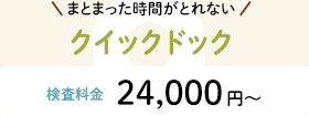 まとまった時間がとれない クイックドック 検査料金:24,000円〜